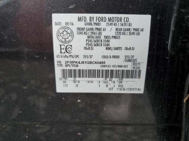 2016 FORD EDGE SEL - 2FMPK4J81GBC60495