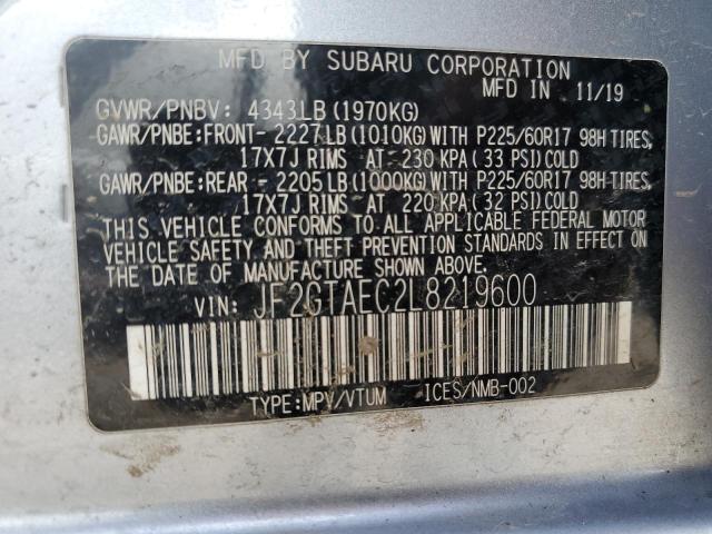 2020 SUBARU CROSSTREK - JF2GTAEC2L8219600