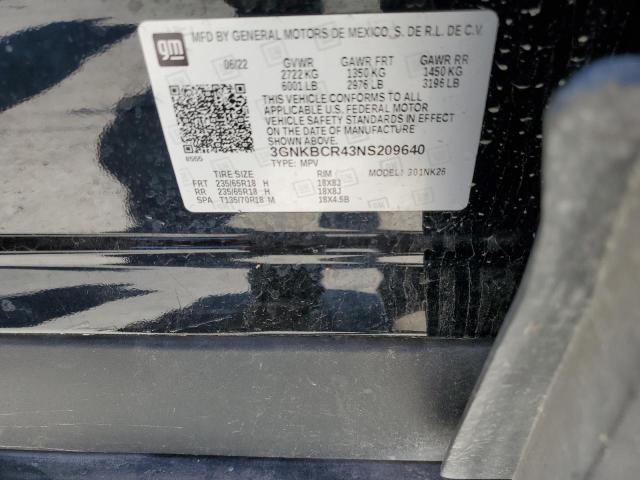 2022 CHEVROLET BLAZER 2LT 3GNKBCR43NS209640