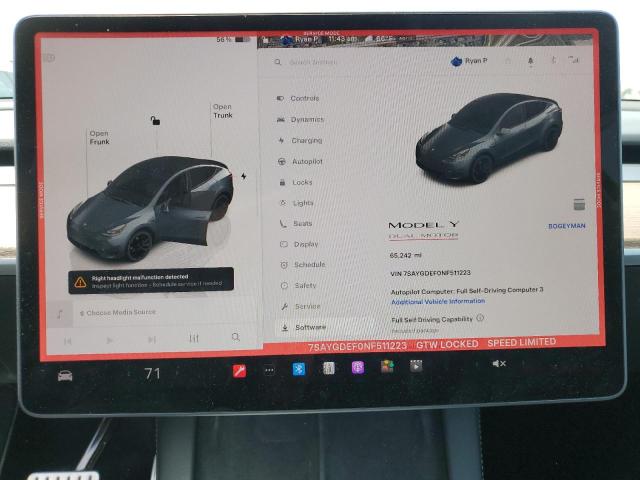 2022 TESLA MODEL Y - 7SAYGDEF0NF511223