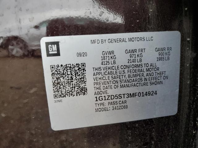 2021 CHEVROLET MALIBU LT - 1G1ZD5ST3MF014924