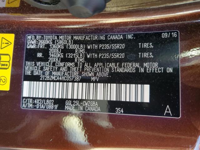 2017 LEXUS RX 350 BAS - 2T2BZMCA4HC057387