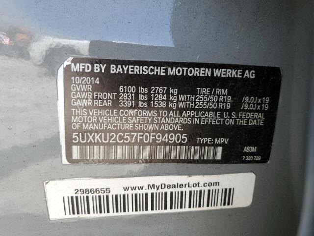 2015 BMW X6 XDRIVE3 - 5UXKU2C57F0F94905