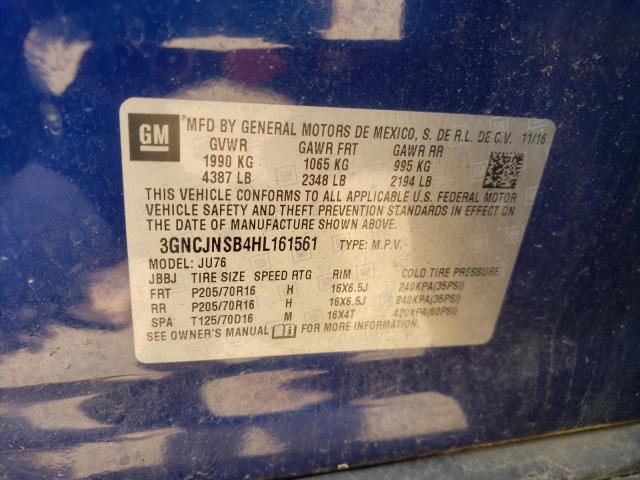 2017 CHEVROLET TRAX LS - 3GNCJNSB4HL161561