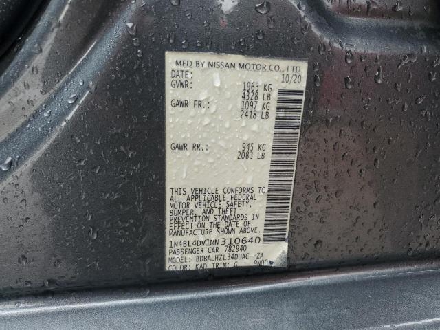 2021 NISSAN ALTIMA SV - 1N4BL4DV1MN310640