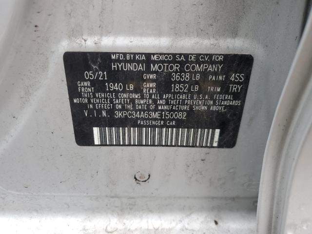 2021 HYUNDAI ACCENT LIM 3KPC34A63ME150082