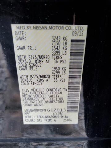 2015 NISSAN ARMADA PLA 5N1BA0NFXFN617013