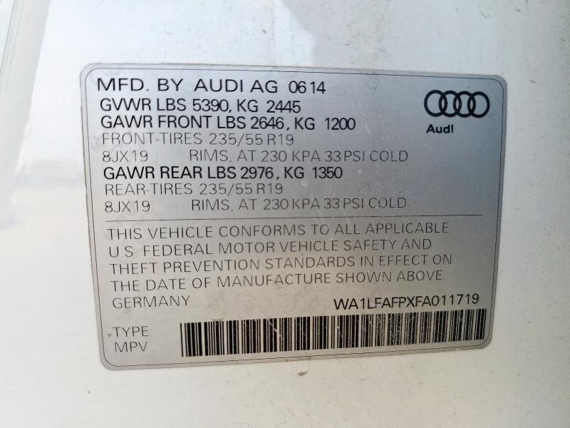 2015 AUDI Q5 PREMIUM WA1LFAFPXFA011719