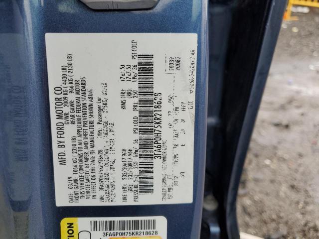 2019 FORD FUSION SE - 3FA6P0H75KR218628