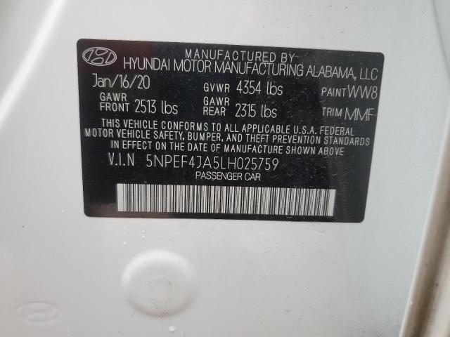 2020 HYUNDAI SONATA SEL - 5NPEF4JA5LH025759