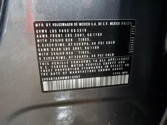 2022 VOLKSWAGEN TIGUAN SEL 3VV4B7AX9NM013397