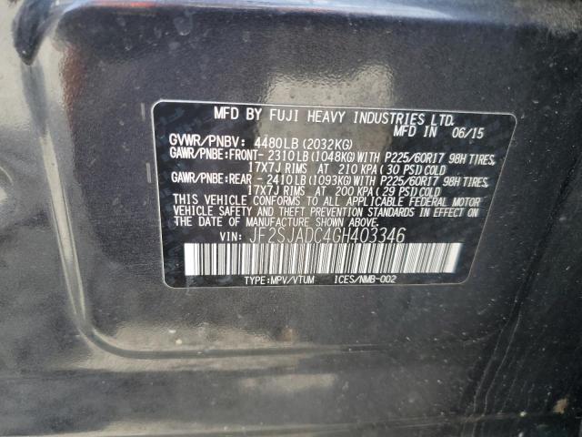 2016 SUBARU FORESTER 2 - JF2SJADC4GH403346