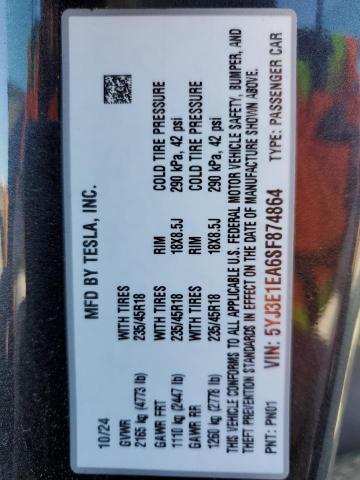 2025 TESLA MODEL 3 5YJ3E1EA6SF874864