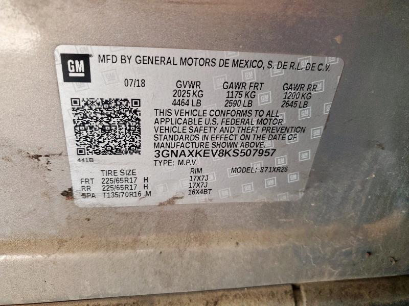 2019 CHEVROLET EQUINOX LT - 3GNAXKEV8KS507957