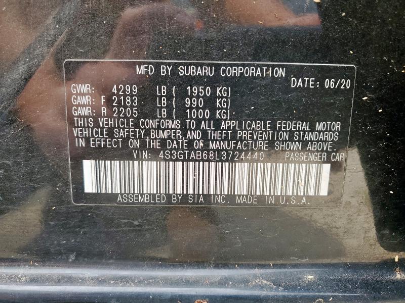2020 SUBARU IMPREZA - 4S3GTAB68L3724440