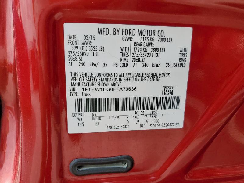 2015 FORD F150 SUPER - 1FTEW1EG0FFA70636