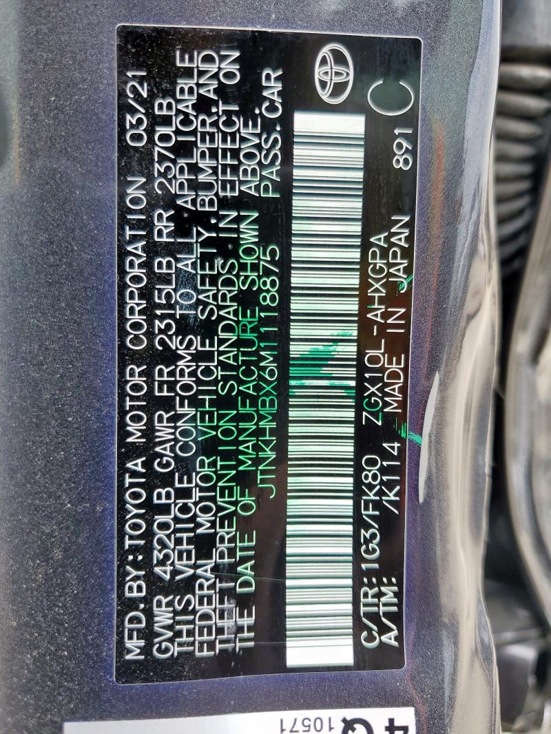 2021 TOYOTA C-HR XLE - JTNKHMBX6M1118875