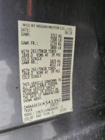 2018 NISSAN TITAN SV - 1N6AA1E5XJN541392