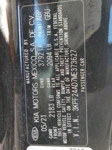 2021 KIA FORTE FE - 3KPF24AD7ME373627