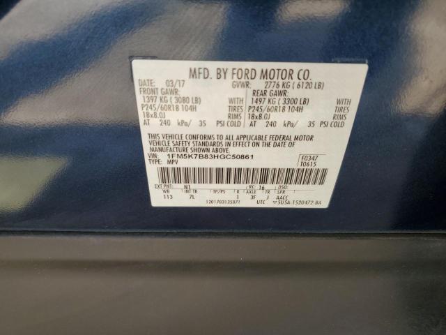2017 FORD EXPLORER - 1FM5K7B83HGC50861
