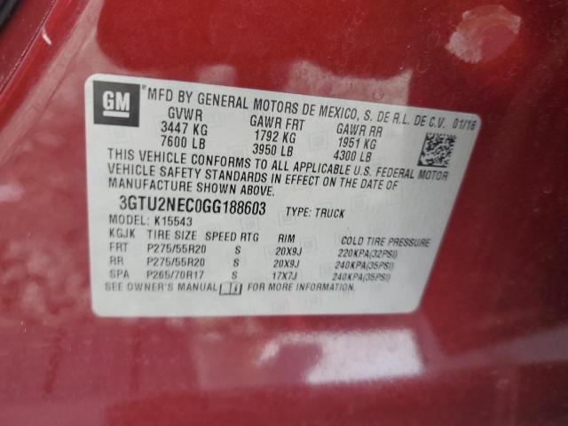 2016 GMC SIERRA K15 - 3GTU2NEC0GG188603