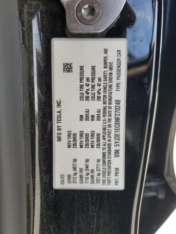 2022 TESLA MODEL 3 - 5YJ3E1EC8NF270240