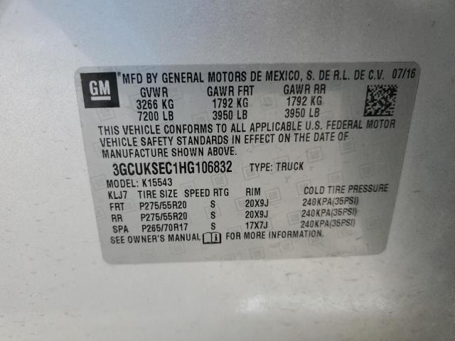 2017 CHEVROLET SILVERADO - 3GCUKSEC1HG106832