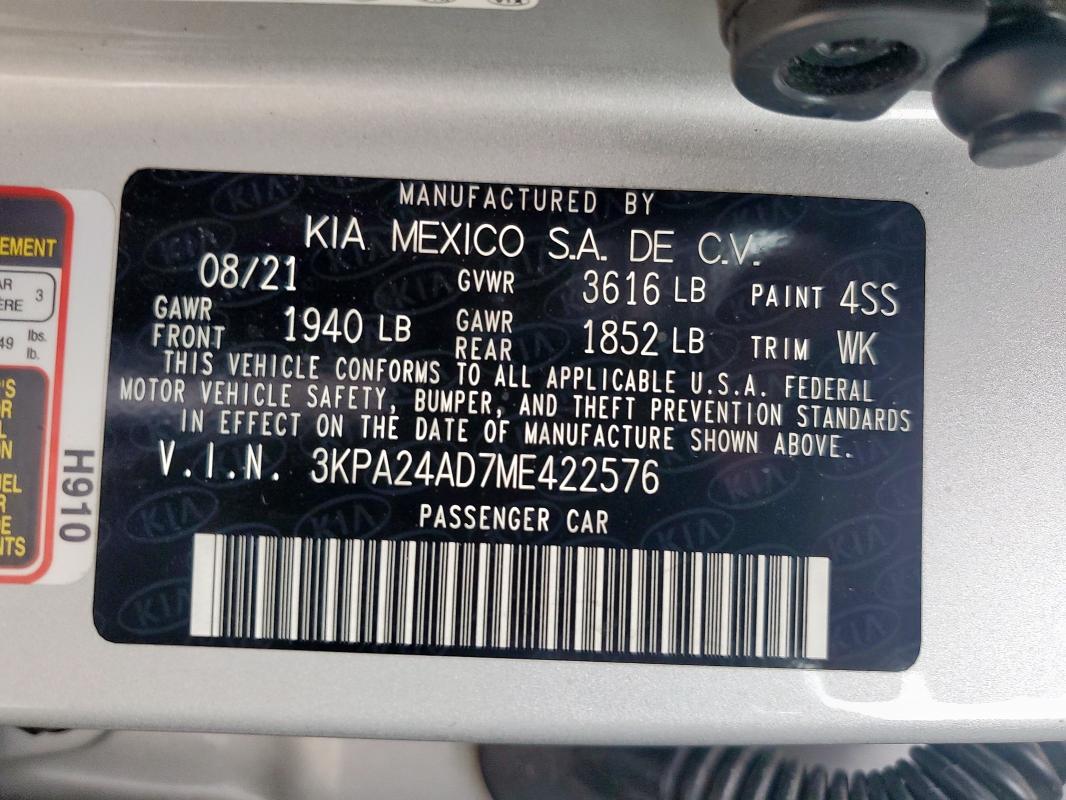 2021 KIA RIO LX 3KPA24AD7ME422576