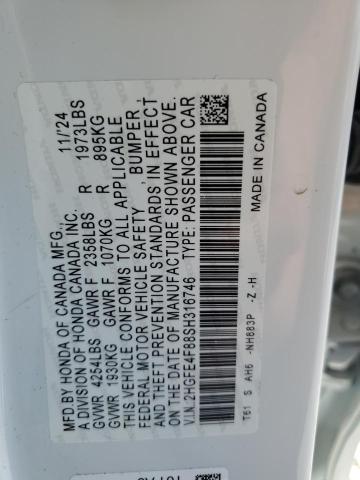 2025 HONDA CIVIC SPOR 2HGFE4F88SH316746