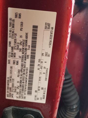 2016 FORD F150 SUPER - 1FTEW1EG4GFA76151