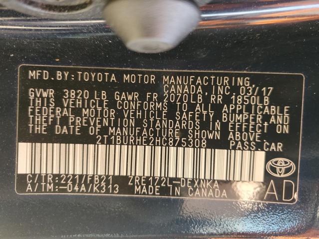 2017 TOYOTA COROLLA L - 2T1BURHE2HC875308