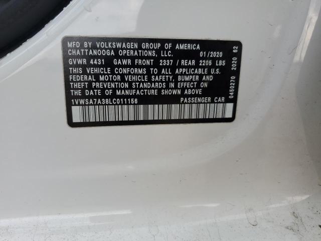 2020 VOLKSWAGEN PASSAT SE - 1VWSA7A38LC011156
