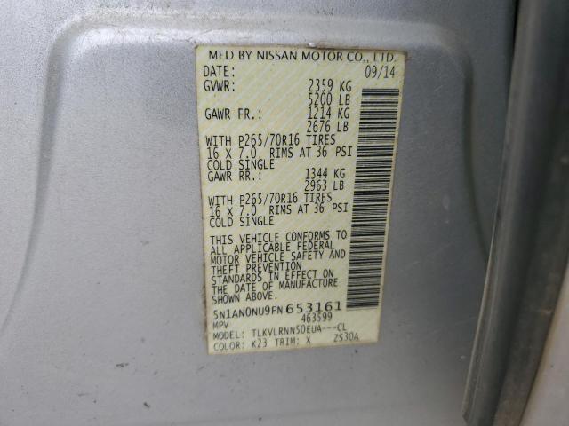 2015 NISSAN XTERRA X 5N1AN0NU9FN653161