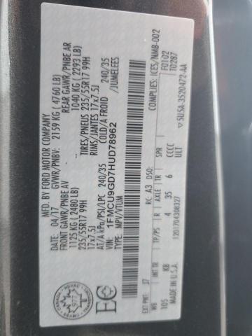 2017 FORD ESCAPE SE - 1FMCU9GD7HUD78962