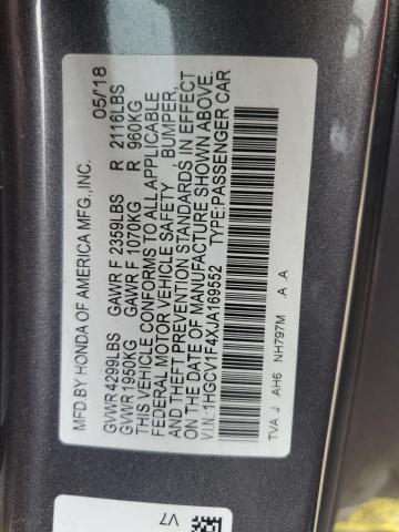 2018 HONDA ACCORD EX 1HGCV1F4XJA169552