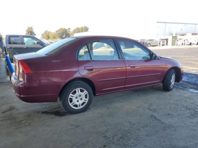 HONDA CIVIC LX 2002 maroon  gas 2HGES16502H599099 photo #4