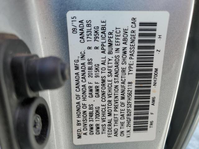 2015 HONDA CIVIC LX - 2HGFB2F52FH562118