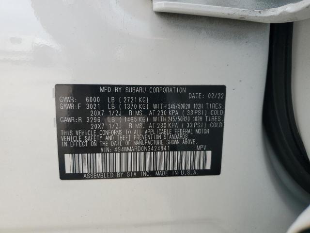 2022 SUBARU ASCENT TOU 4S4WMARD0N3424841
