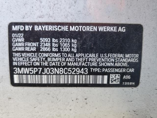 2022 BMW 330E 3MW5P7J03N8C52943