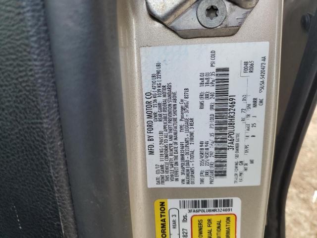 2017 FORD FUSION SE - 3FA6P0LU8HR324691