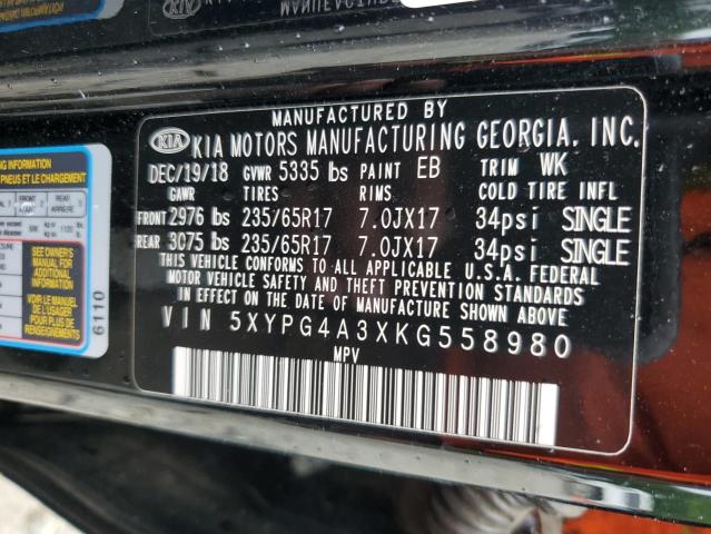 2019 KIA SORENTO L 5XYPG4A3XKG558980