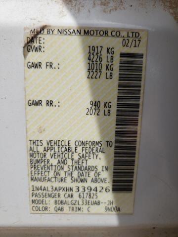 2017 NISSAN ALTIMA 2.5 - 1N4AL3APXHN339426