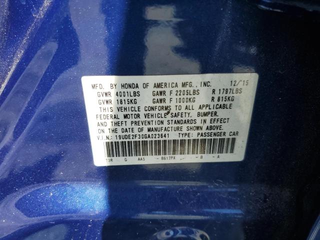 2016 ACURA ILX BASE W - 19UDE2F30GA023641