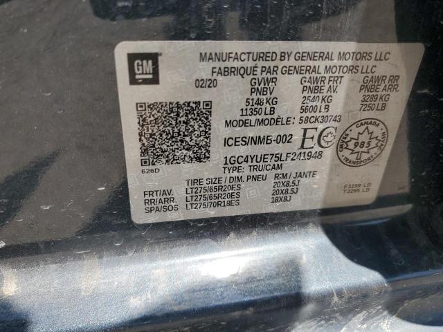 2020 CHEVROLET SILVERADO - 1GC4YUE75LF241948