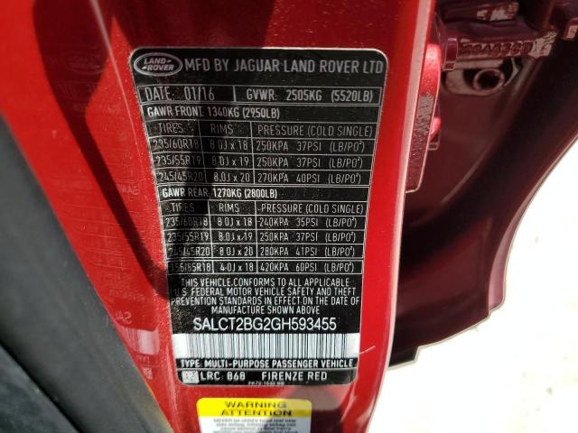 2016 LAND ROVER DISCOVERY - SALCT2BG2GH593455