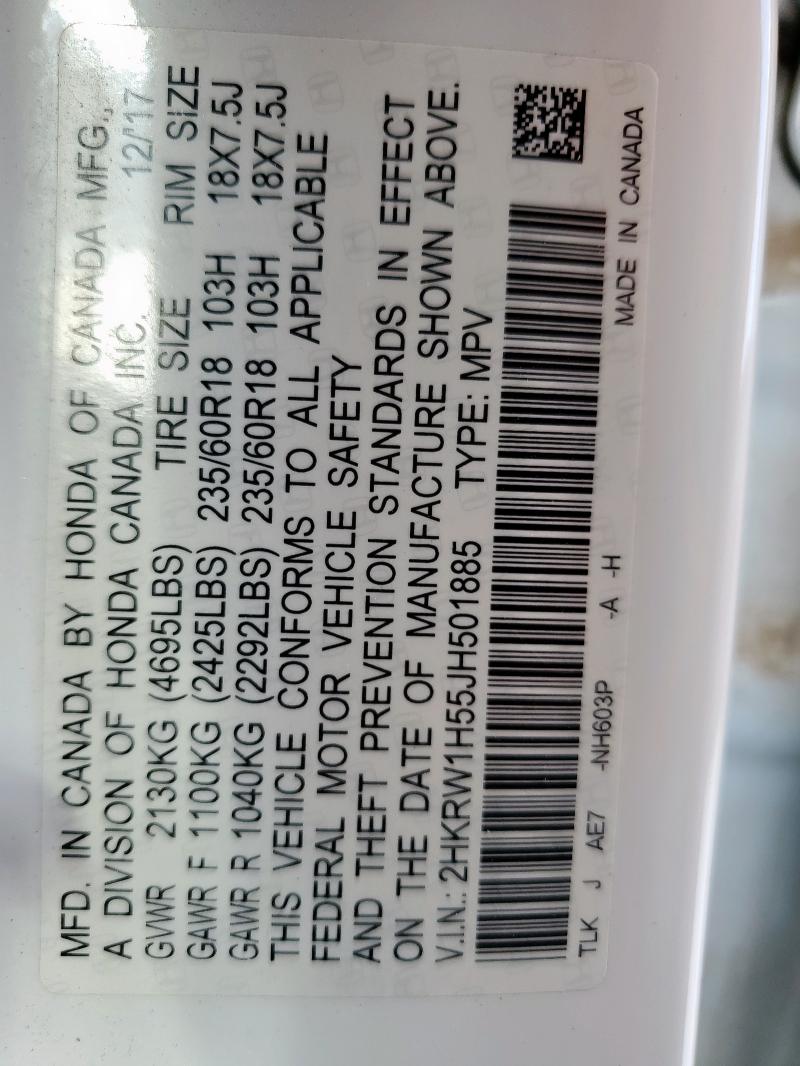 2018 HONDA CR-V EX 2HKRW1H55JH501885
