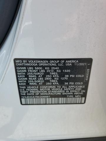 2022 VOLKSWAGEN ATLAS CROS - 1V2JE2CA1NC205661