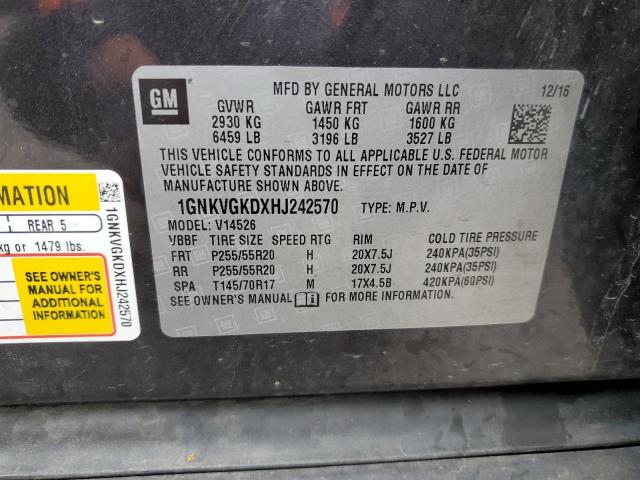 2017 CHEVROLET TRAVERSE L 1GNKVGKDXHJ242570