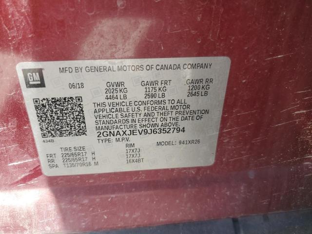 2018 CHEVROLET EQUINOX LT - 2GNAXJEV9J6352794