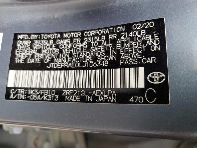 2020 TOYOTA COROLLA LE - JTDEPRAE0LJ106348